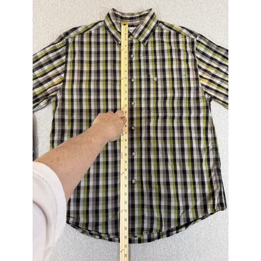 Carhartt Shirt Mens Large Black Yellow Cotton Relaxed Fit Button Long Sleeves Lg - Picture 13 of 16